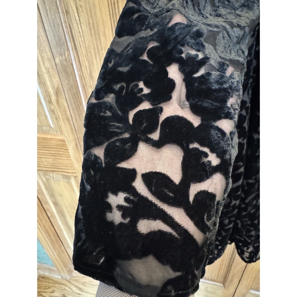 Jessica London‎ Velvet Burnout Dress Black Dark Romantic Whimsigoth Sz 16 READ - Picture 8 of 8